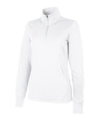 Charles River Apparel Women's Nu Fitness Quarter Zip 5684 WHITE Pocket