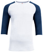 A4 Softek 3/4 Sleeve Raglan N3514 WHITE/NAVY Front