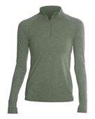 Anetik Women's Flight Tech Quarter-Zip Jacket ANE-WSFLTL0 DARK OLIVE HEATHERED Pocket