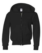 Jerzees Nublend Youth Full-Zip Hooded Sweatshirt 993B BLACK Pocket