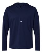 Adidas Lightweight Performance Quarter-Zip Hooded Pullover Jacket ADI-A596 COLLEGIATE NAVY Pocket