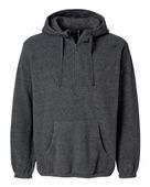 Burnside Polar Fleece Quarter-Zip Hooded Pullover 3600 HEATHER CHARCOAL Pocket
