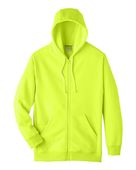 Team 365 Unisex Zone Hydrosport Heavyweight Full-Zip Hooded Sweatshirt TT95 SAFETY YELLOW Pocket