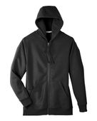 Team 365 Unisex Zone Hydrosport Heavyweight Full-Zip Hooded Sweatshirt TT95 BLACK Pocket