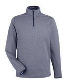Core365 Men's Venture Heathered Stripe Quarter-Zip Pullover CE73 CLASSIC NAVY/ WHITE Pocket