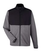 Core365 Men's Venture Heathered Stripe Hybrid Jacket CE74 BLACK/ WHITE Pocket