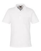 Harriton Men's Valiant Cotton Snag Protect Pocket Polo M205P WHITE Pocket
