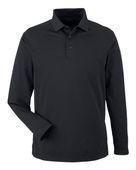 Harriton Men's Charge Snag And Soil Protect Long Sleeve Polo M208L BLACK Pocket