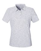 North End Women's Eclipse Jacquard Polo NE115W PLATINUM HEATHER Pocket