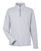 North End Men's Eclipse Jacquard Quarter-Zip Pullover Jacket NE415 PLATINUM HEATHER Pocket