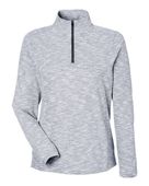 North End Women's Eclipse Jacquard Quarter-Zip Pullover Jacket NE415W BLACK HEATHER Pocket