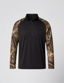 Realtree Performance Qtr Zip Color Block RT5703 APX CAMO/BLK MT Pocket