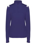 Badger Ladies On The Rise 1/4 Zip Pullover 426600 PURPLE/WHITE (BA) Pocket