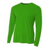 A4 Cooling Performance Adult Long Sleeve Crew KELLY Front