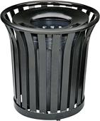 Highland 32-Gal. Steel Strap Receptacle Trash Can Highland 32-Gal. Steel Strap Receptacle Trash Can