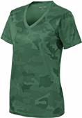 Sport-Tek Ladies' CamoHex V-Neck Tee