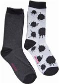Cherokee Womens Black Splash Crew Socks 6PK