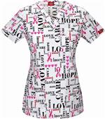 Dickies Breast Cancer Youtility Jr. Fit Scrub Top