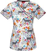 Dickies Jr. Fit Mock Wrap Just My Stripe Scrub Top
