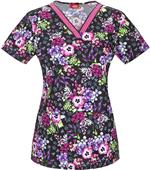 Dickies Womens Polka Dot V-Neck Scrub Top