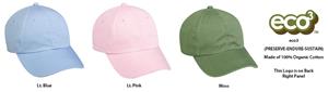Adjustable ECO3 100% Organic Cotton Ladies Fit Cap