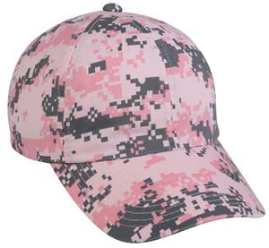 Pink Digital Camo Wash Cotton Womens Caps