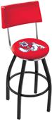 Fresno State Black Wrinkle Swivel Bar Stool w/Back Fresno State Black Wrinkle Swivel Bar Stool w/Back