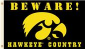 College Iowa Beware Hawkeye Country 3'x5' Flag College Iowa Beware Hawkeye Country 3'x5' Flag