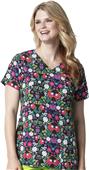 WonderWink Womens Shirred Fashion Wrap Scrub Top WonderWink Womens Shirred Fashion Wrap Scrub Top