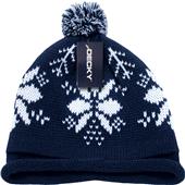 Decky Snowflake Roll-Up Beanie with Pom Decky Snowflake Roll-Up Beanie with Pom