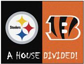 Fan Mats NFL Steelers/Bengals House Divided Mat Fan Mats NFL Steelers/Bengals House Divided Mat
