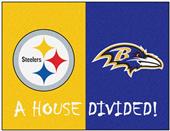 Fan Mats NFL Steelers/Ravens House Divided Mat Fan Mats NFL Steelers/Ravens House Divided Mat