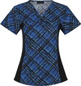Cherokee Womens V-Neck Knit Panel Scrub Top Cherokee Womens V-Neck Knit Panel Scrub Top