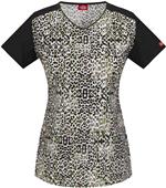 Dickies Women's V-Neck Textured Cheetah Scrub Top Dickies Women's V-Neck Textured Cheetah Scrub Top