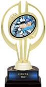 Gold Hurricane 7" Bust-Out Swimming Trophy Gold Hurricane 7" Bust-Out Swimming Trophy