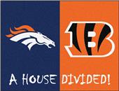 Fan Mats NFL Broncos/Bengals House Divided Mat Fan Mats NFL Broncos/Bengals House Divided Mat