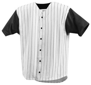 Badger Full Button Pinstripe Baseball Jerseys
