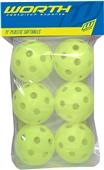 Worth 11" Plastic Training Softballs (6 PK) Worth 11" Plastic Training Softballs (6 PK)