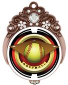 Hasty 3" Tiara Medal 2" Saturn Softball Mylar Hasty 3" Tiara Medal 2" Saturn Softball Mylar