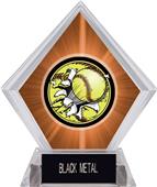 Awards Bust-Out Softball Orange Diamond Ice Trophy Awards Bust-Out Softball Orange Diamond Ice Trophy