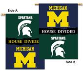 Collegiate Michigan/Michigan State Divided Banner Collegiate Michigan/Michigan State Divided Banner
