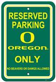 Collegiate Oregon Plastic Parking Sign Collegiate Oregon Plastic Parking Sign