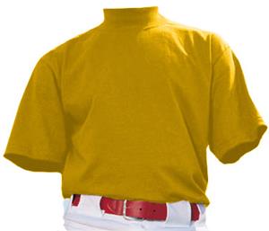 Baseball 100% Cotton Short Sleeve Mock Turtleneck