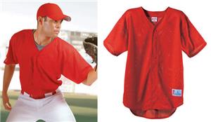 Pro Mesh Button Front V-Neck Baseball Jersey