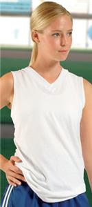 Womens Racerback Sleeveless V-Neck Jersey