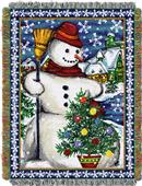 Northwest Village Snowman Woven Tapestry Throw Northwest Village Snowman Woven Tapestry Throw