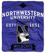 NCAA Northwestern University Label Raschel Throw NCAA Northwestern University Label Raschel Throw
