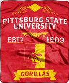 NCAA Pittsburgh State Label Raschel Throw NCAA Pittsburgh State Label Raschel Throw