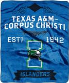 NCAA Texas A&M Corp Christi Label Raschel Throw NCAA Texas A&M Corp Christi Label Raschel Throw