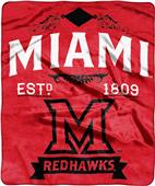 NCAA Miami Ohio Label Raschel Throw NCAA Miami Ohio Label Raschel Throw
